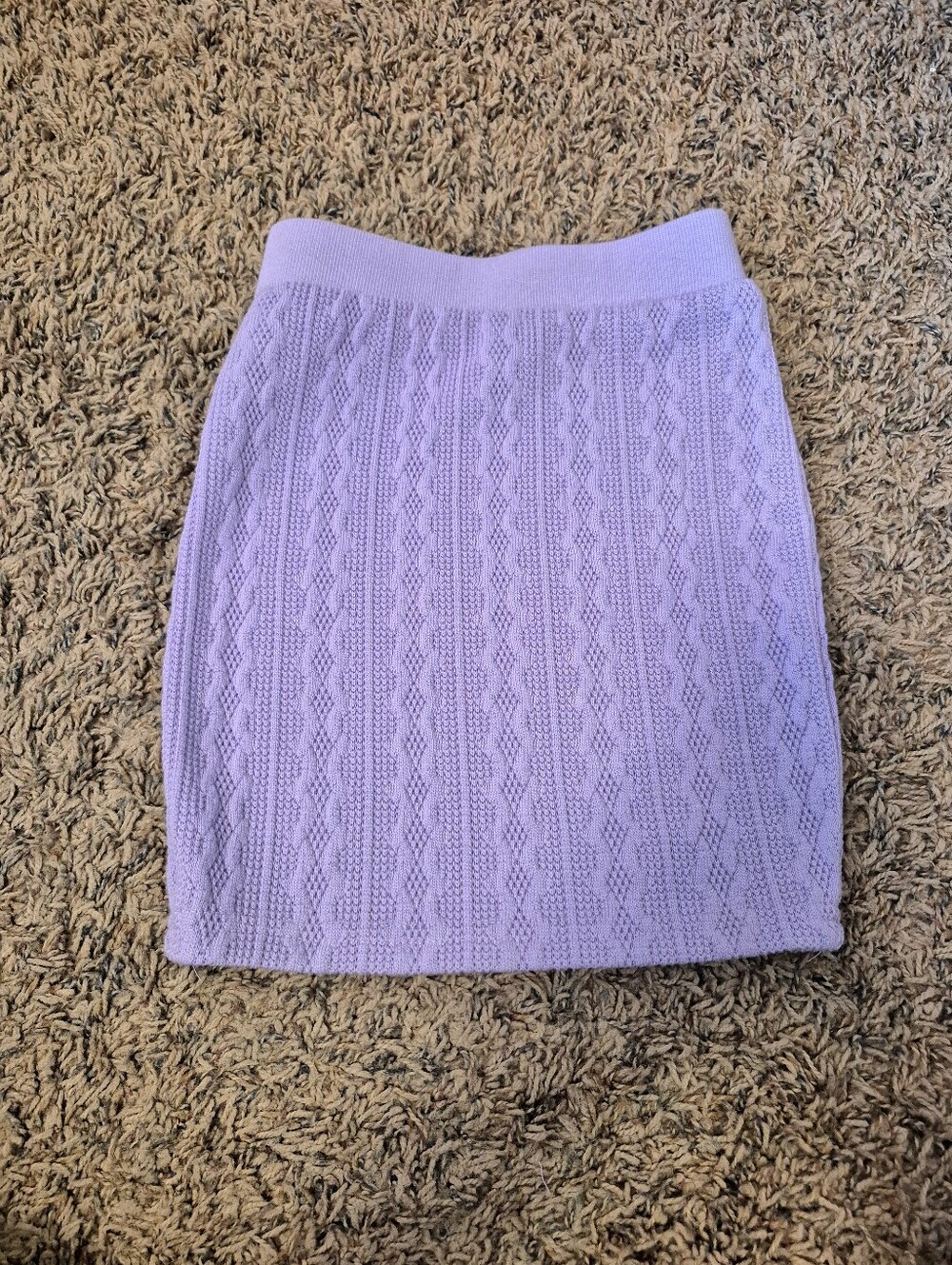 SHEIN Lilac Cable Knit Pencil Skirt Girl's Size 7
